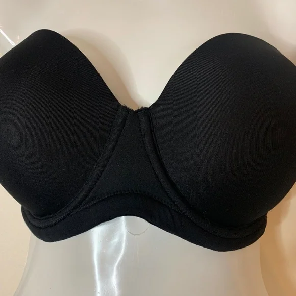 Waycoal black strapless, underwire bra, size 34DDD - Picture 3 of 4